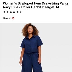 Roller Rabbit x Target Women's Navy Scalloped Hem Drawstring Pants